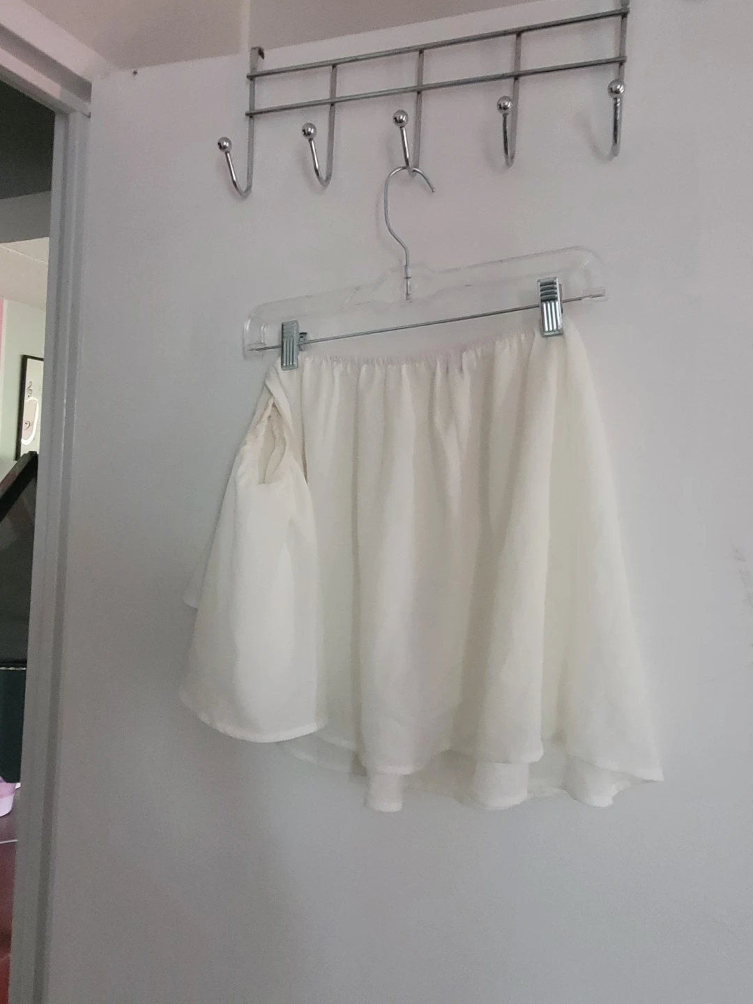White Flowy white top - open shoulders with sleeves