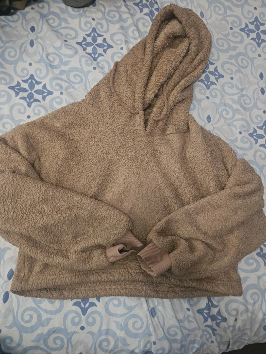 Women's Fuzzy Cropped Hoodie