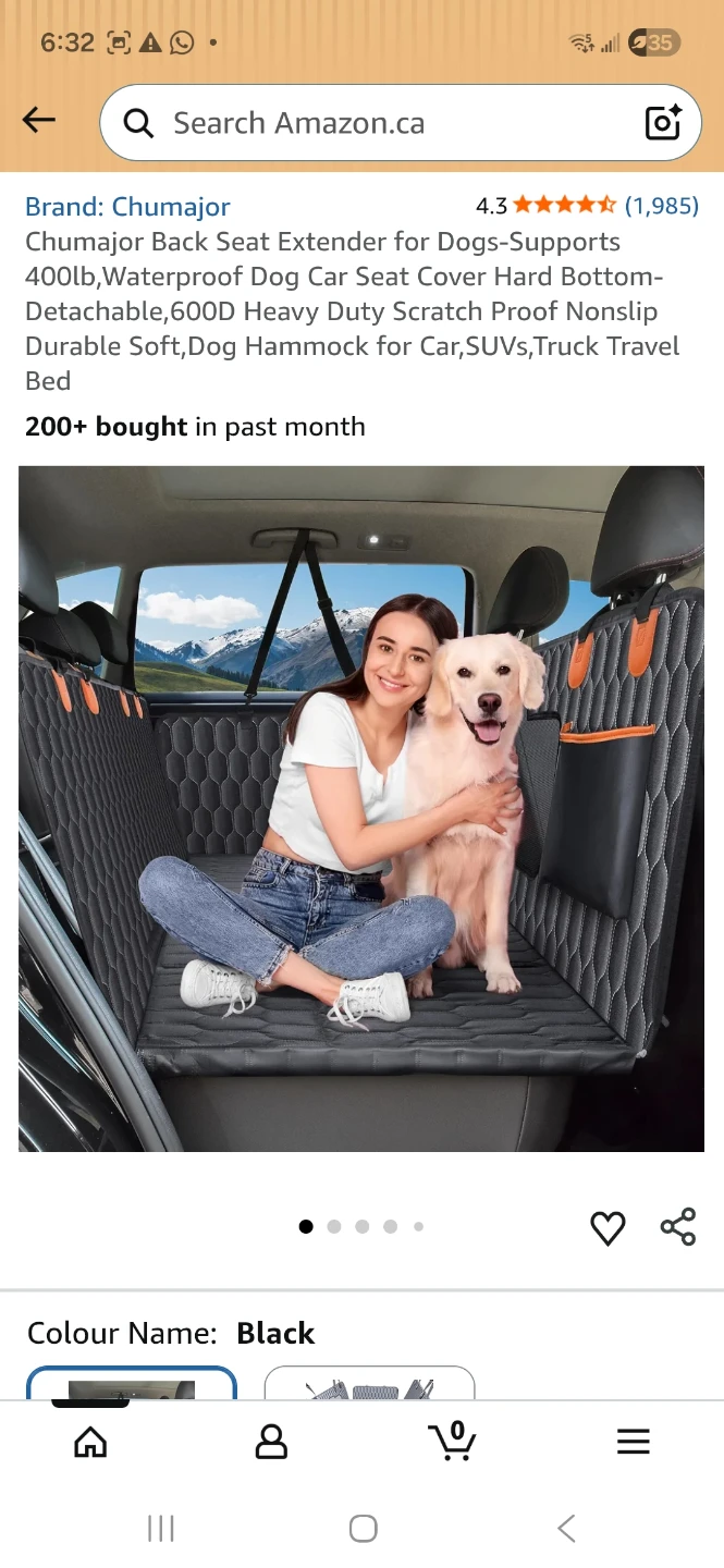 Black Dog Car Seat Cover Extender