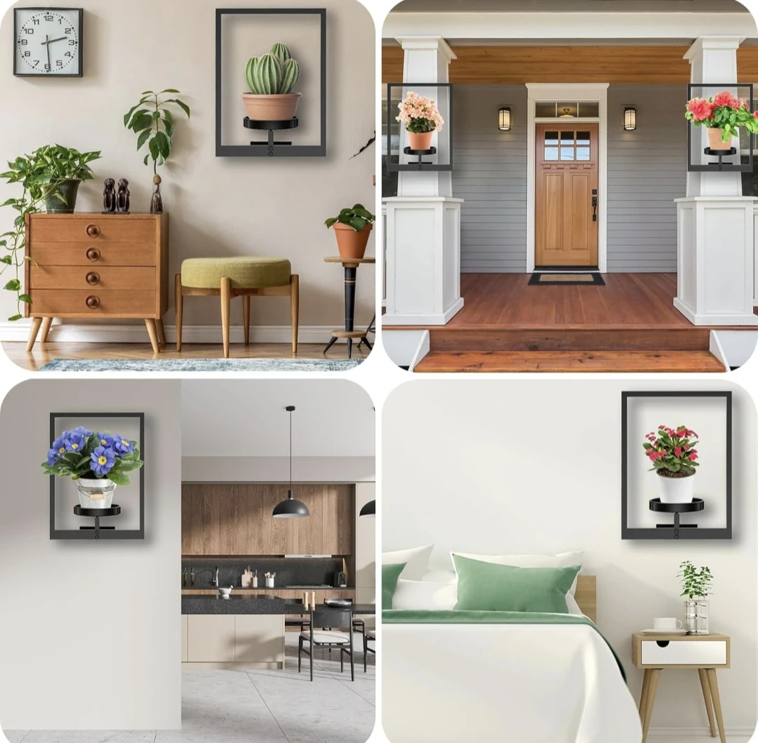 Wall-Mounted Metal Planter Holder Stand, Plant Picture Frame - photo 3