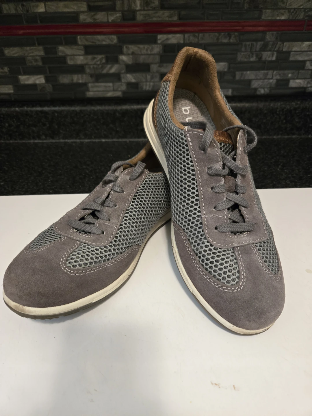 Bugatti Grey Suede & Mesh Sneakers