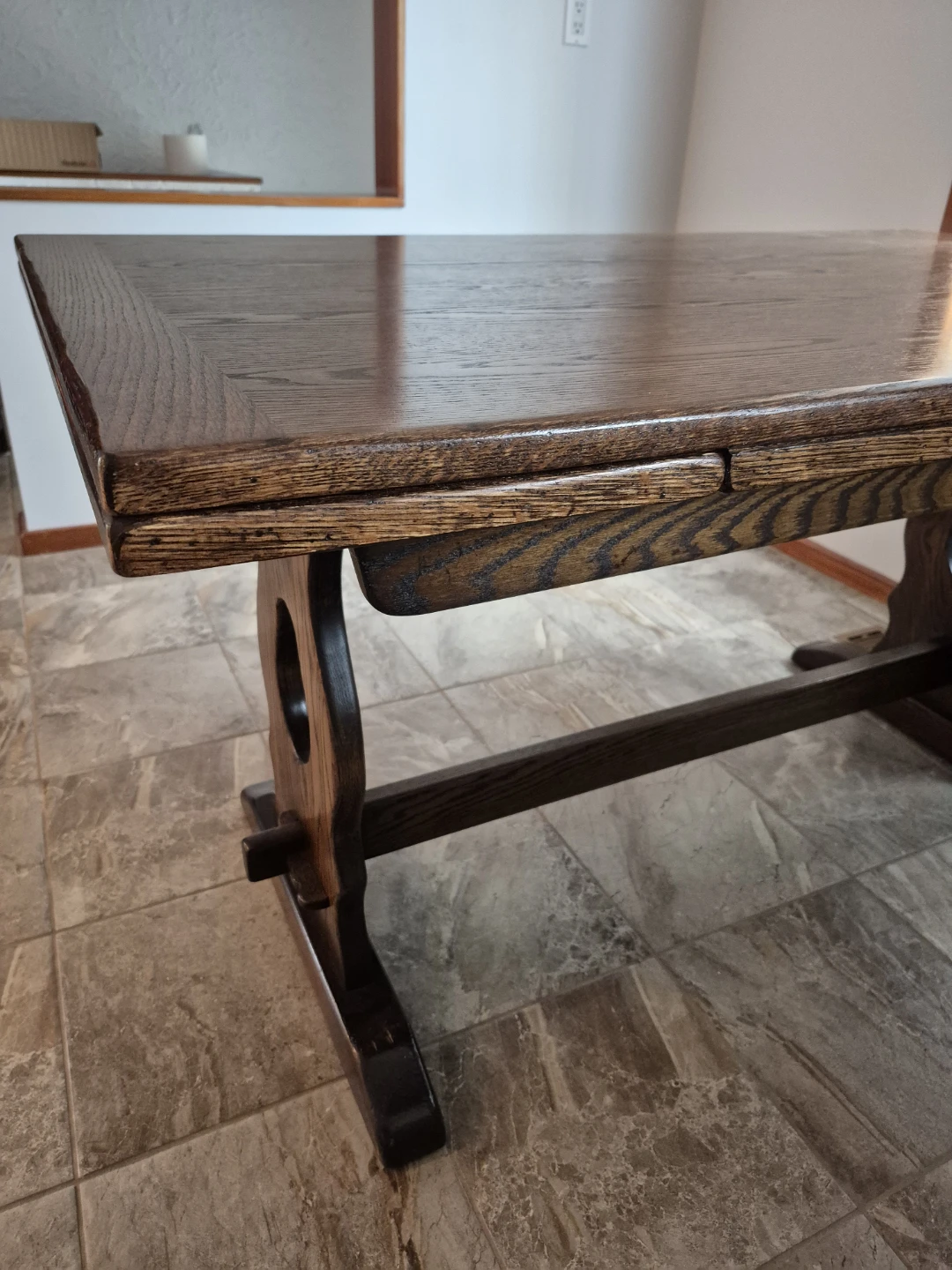 Refectory Dining Table & 6 Chairs (Oak/Leather) Tudor/Elizabeth - photo 3