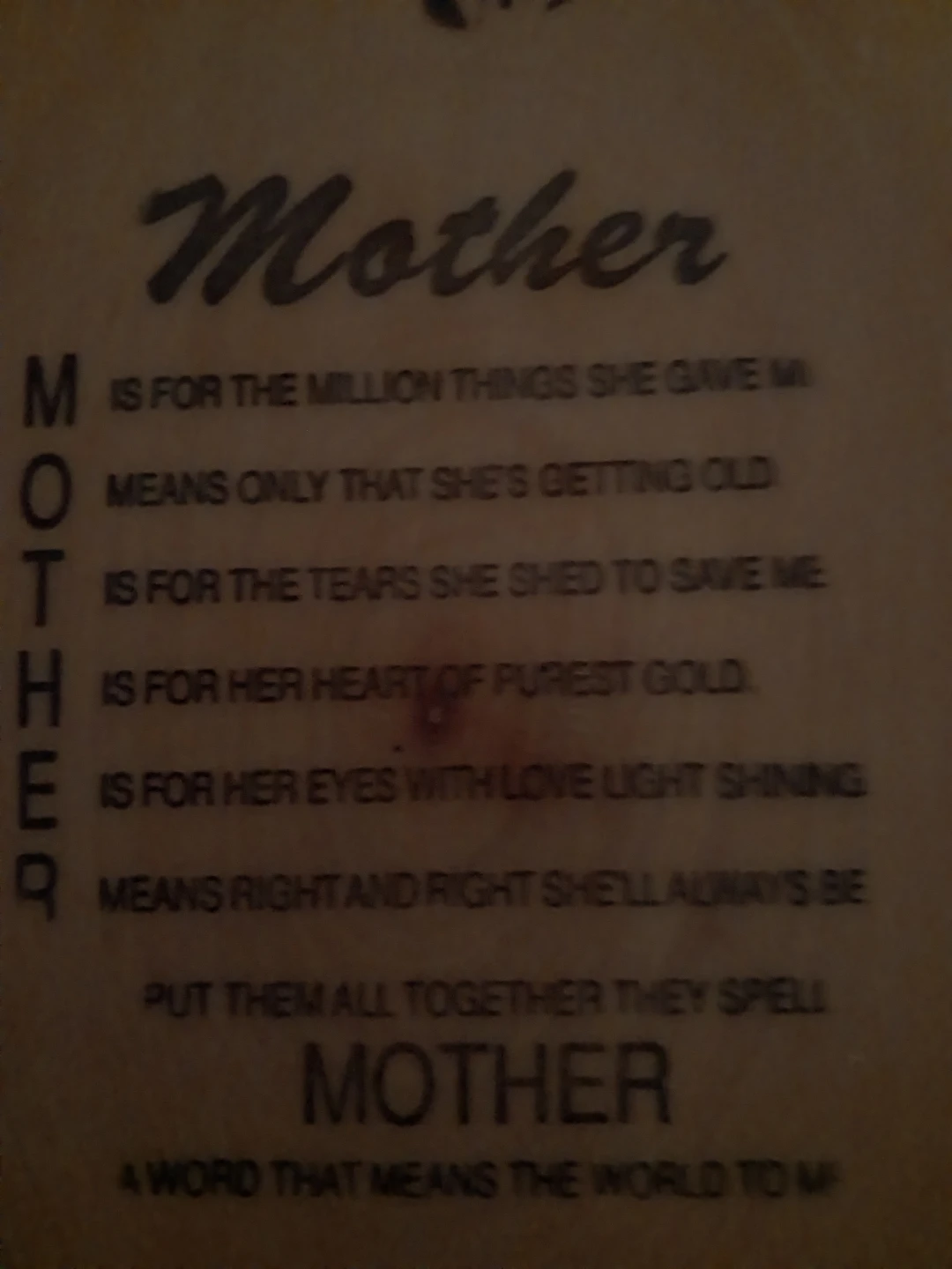 ⚽️Wooden "Mother" Poem Plaque⚽️ - photo 2