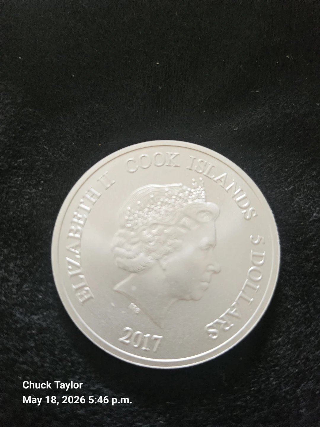 Cook Islands 2017 Elizabeth II 5 Dollars Silver Coin - photo 2