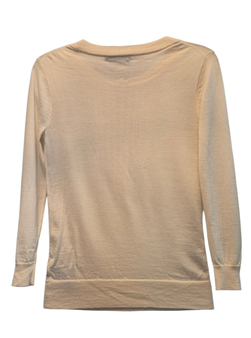 J.Crew Cream Ruffle Front Merino Wool Sweater - photo 3