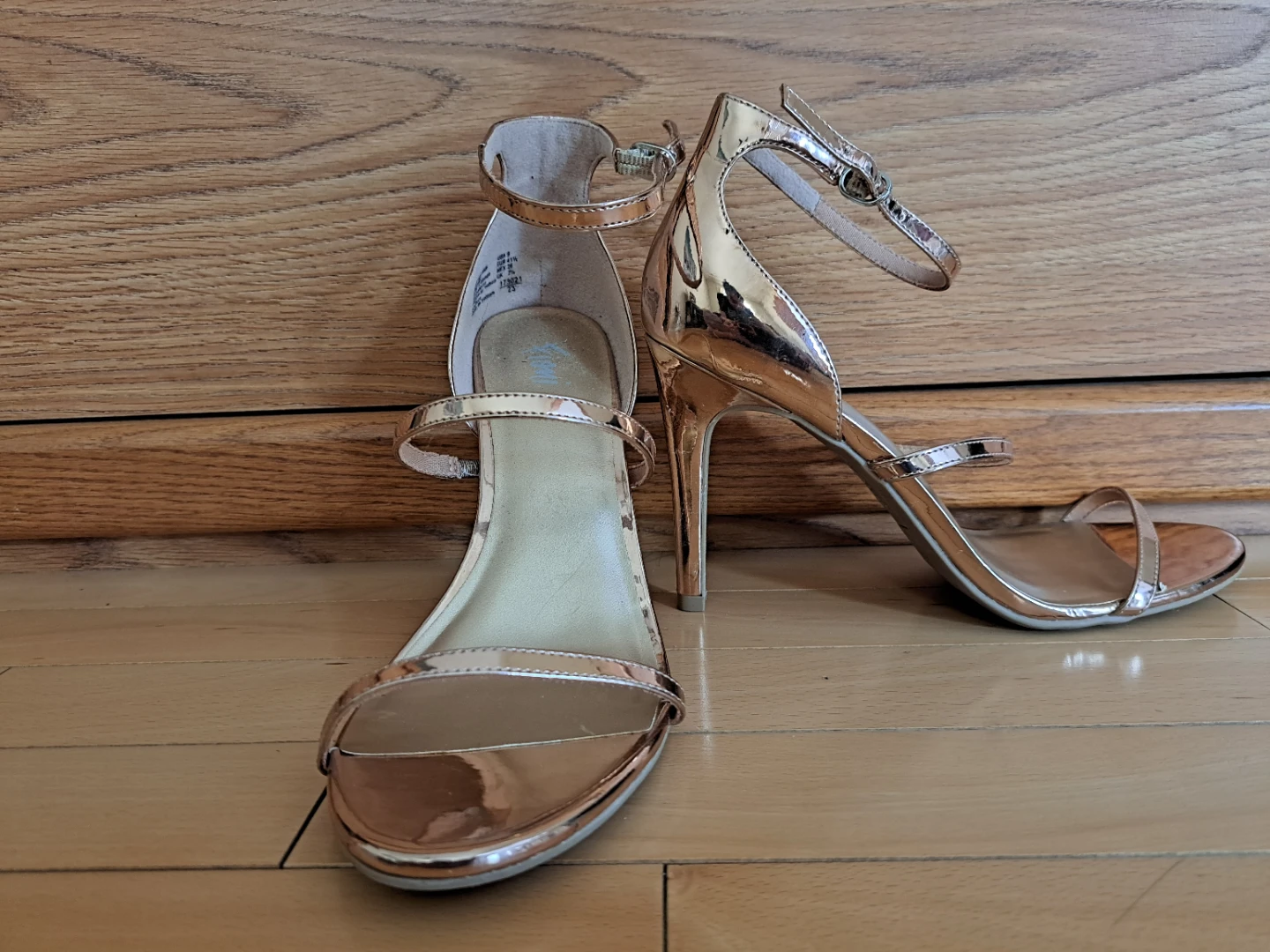 Rose Gold Strappy Heeled Sandals size 9 - photo 2