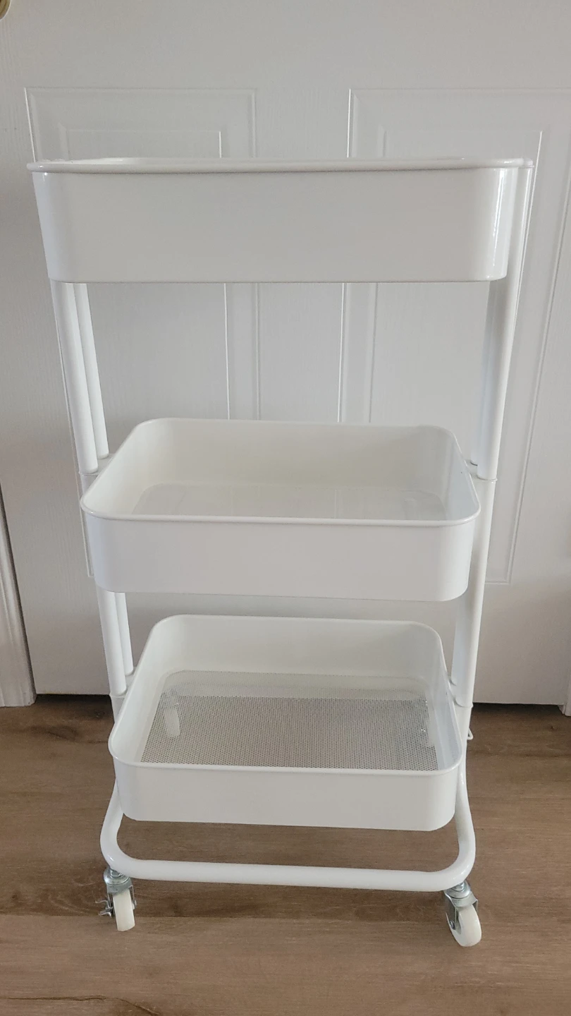 Ikea White 3-Tier Rolling Storage Cart