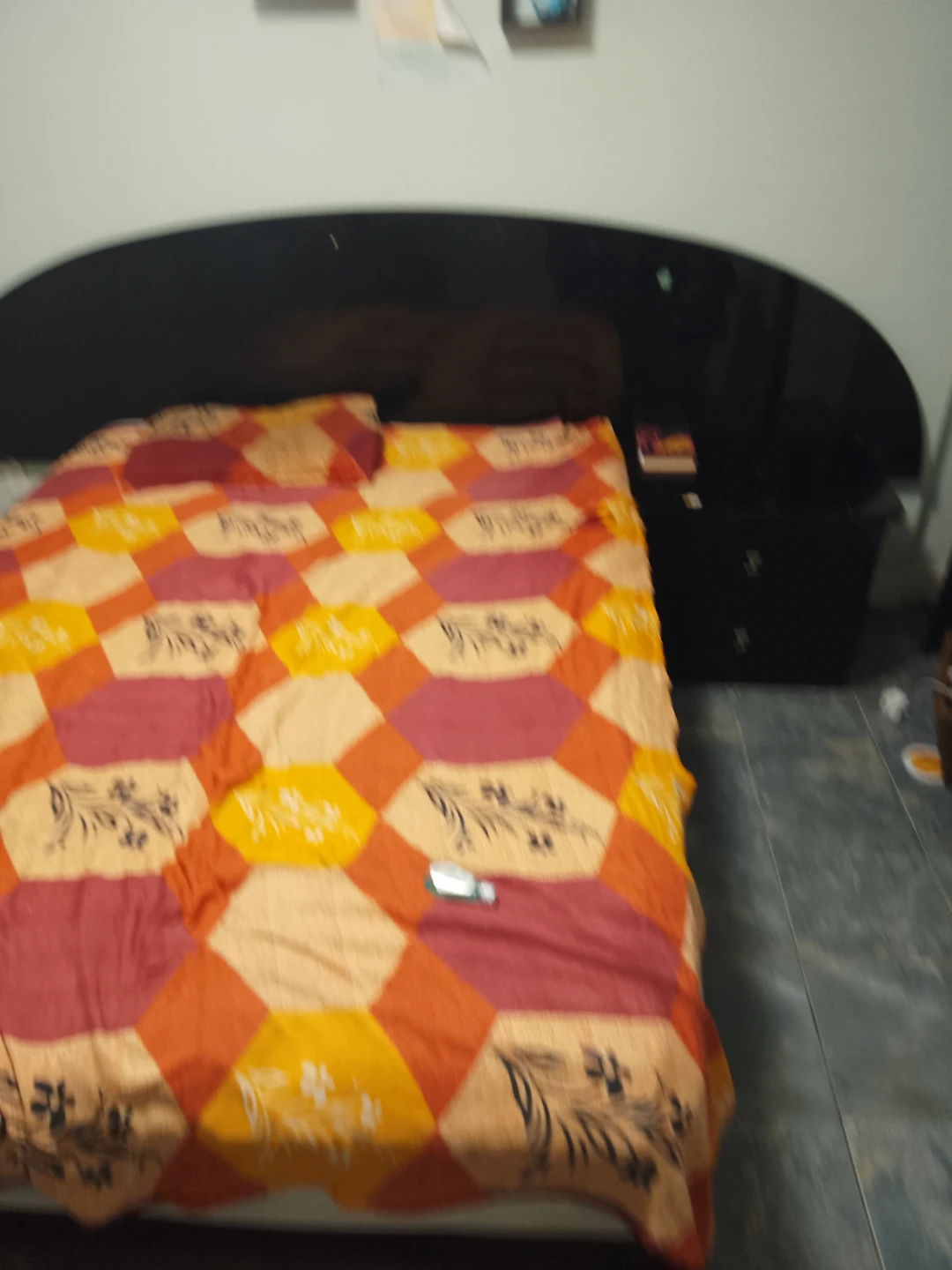 Black Platform queen size Bed Frame with Headboard - photo 5