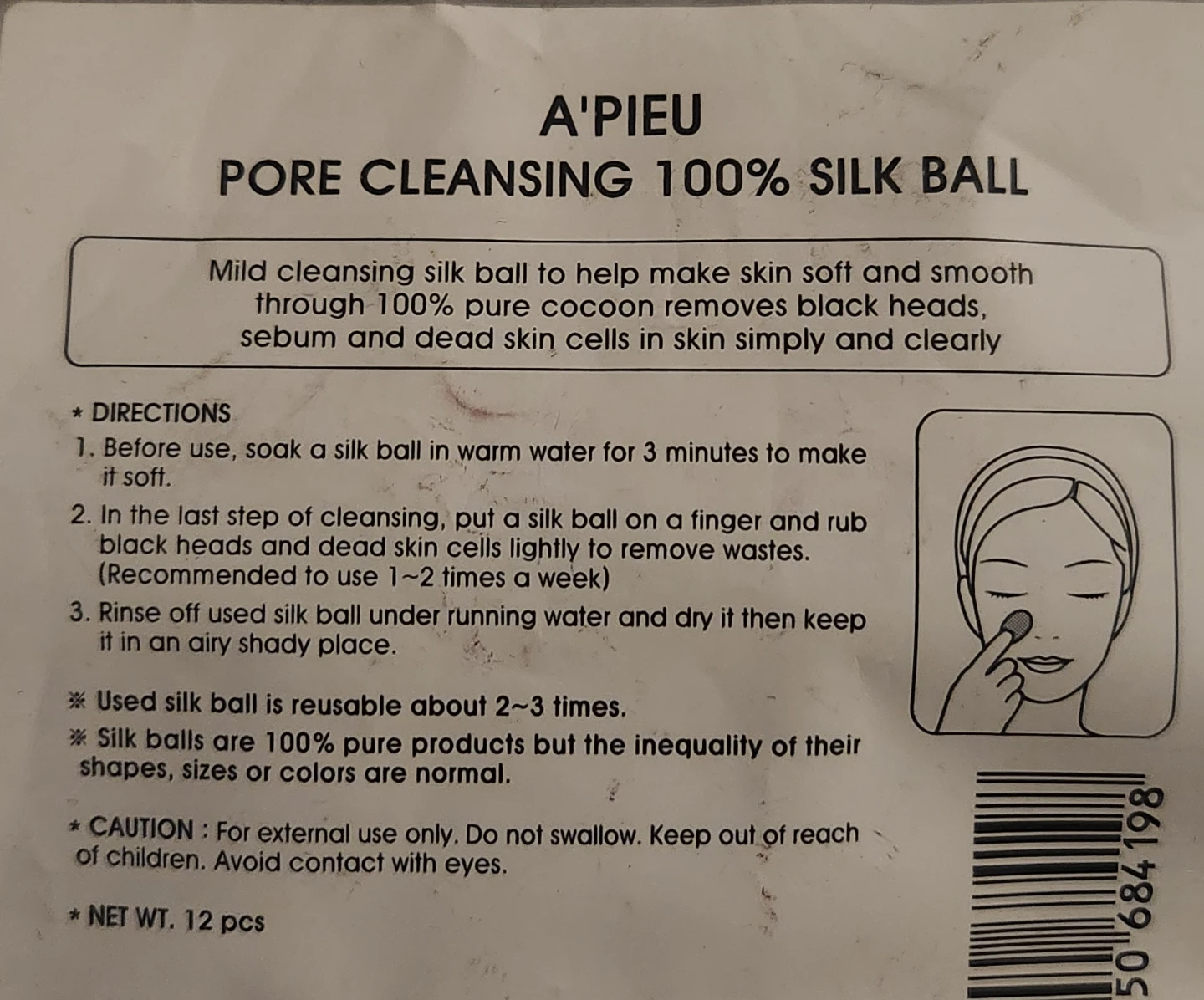 ⚽️  A'pieu Pore Cleansing 100% Silk Balls (5 pcs)