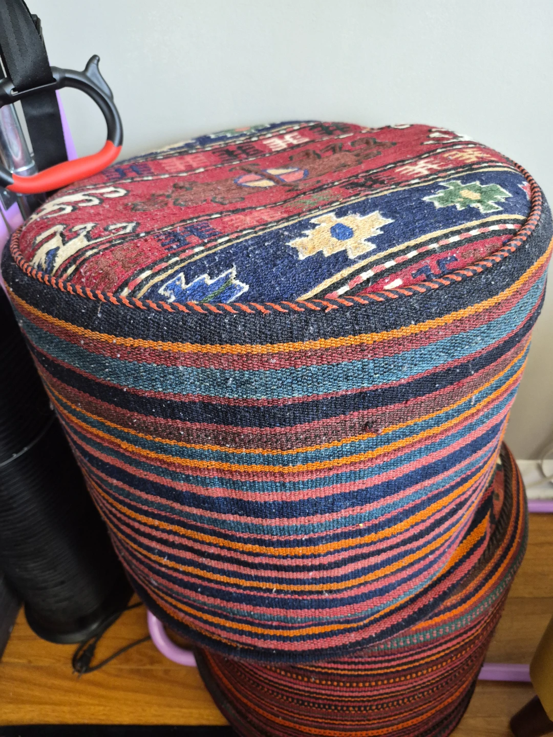 3 Round Kilim Ottoman/Pouffe sold separately.