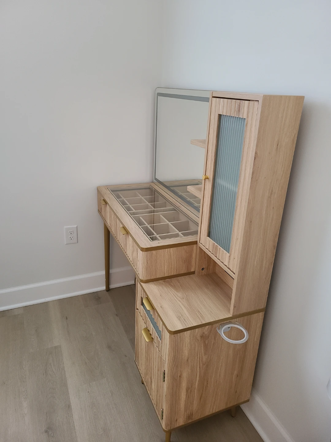 Vanity Desk with Mirror and Storage - photo 4