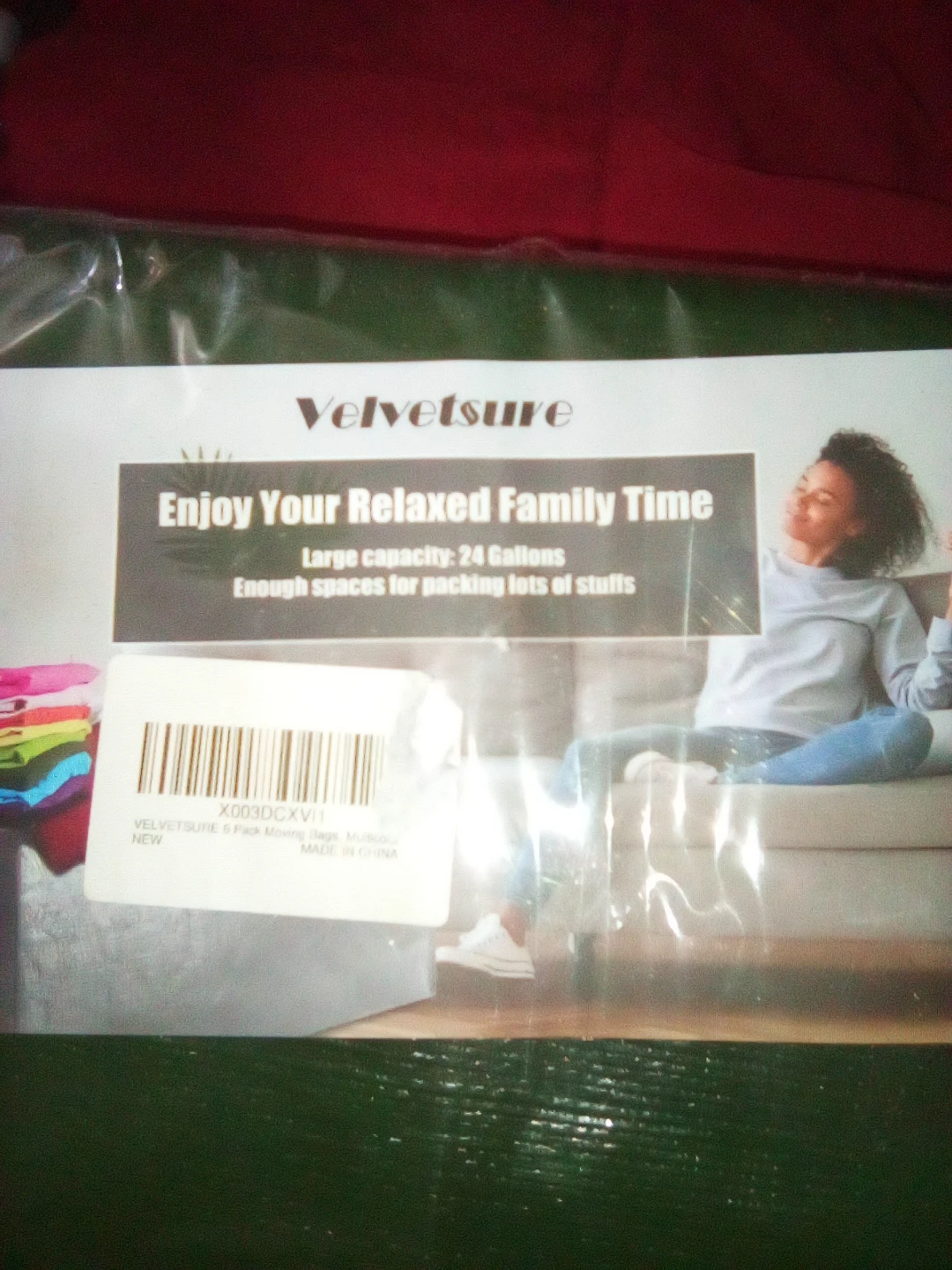 Velvetsure 6 Pack Moving Bags - 24 Gallons