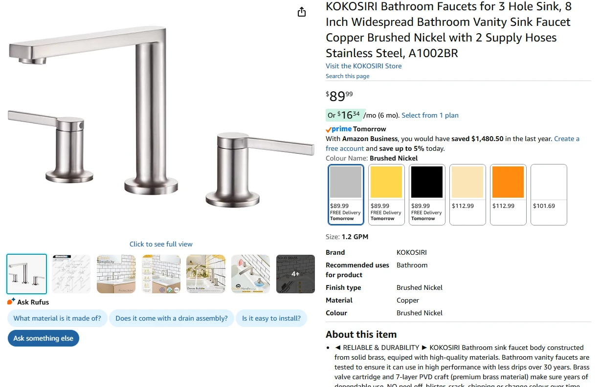 Brushed Nickel Bathroom Faucet - photo 2