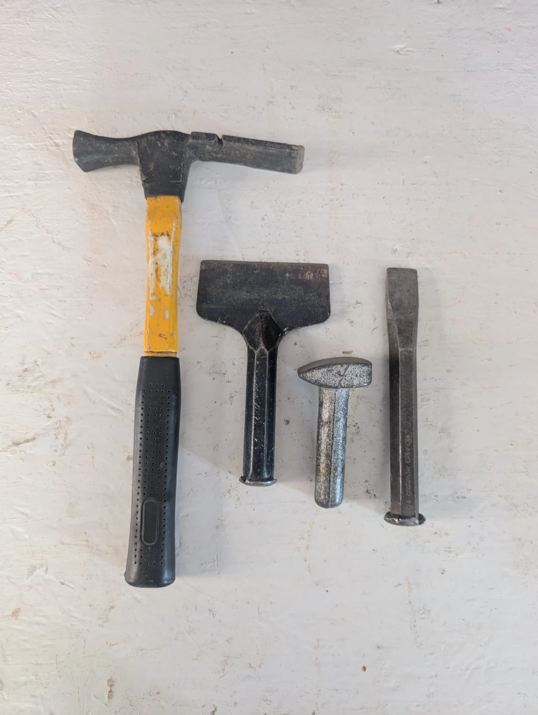 Set of Masonry Chisels & Hammer
