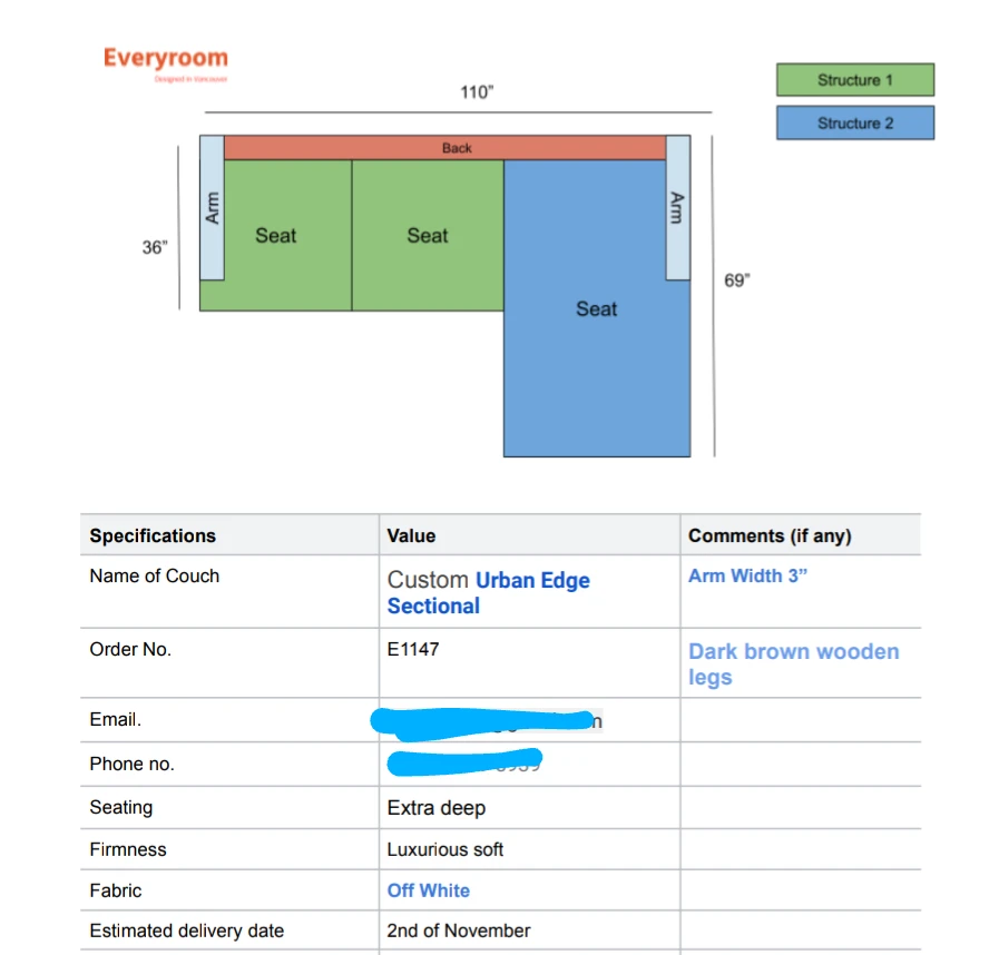 Everyroom Urban Edge Sectional Couch - Off White - photo 4