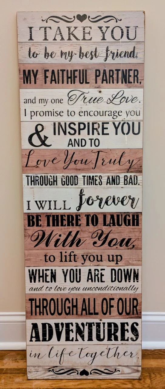 Wooden Wall Art - Wedding Vows - photo 2