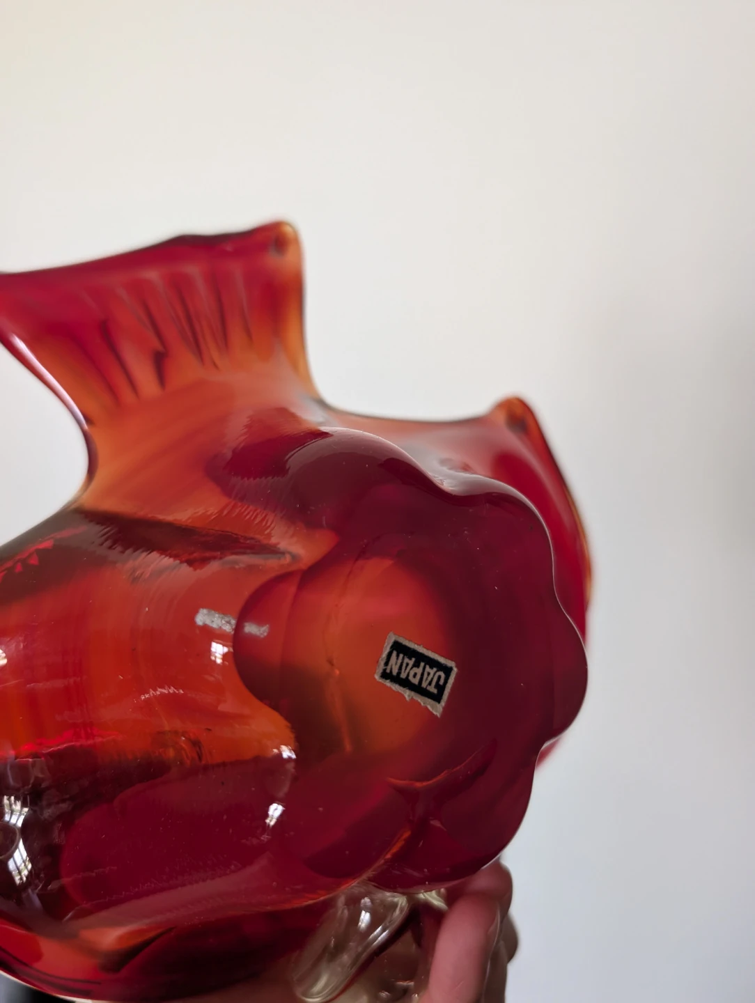 Vintage Red Glass Swan Dish - photo 2