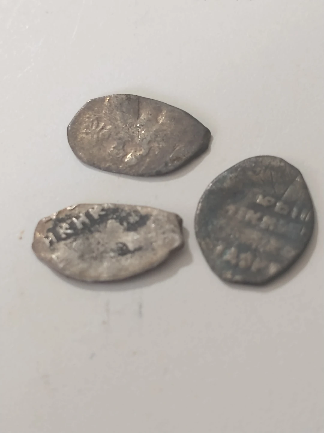 Amazing! Lot 3 - 3 Medieval Russian silver kopeks Wire Coins
