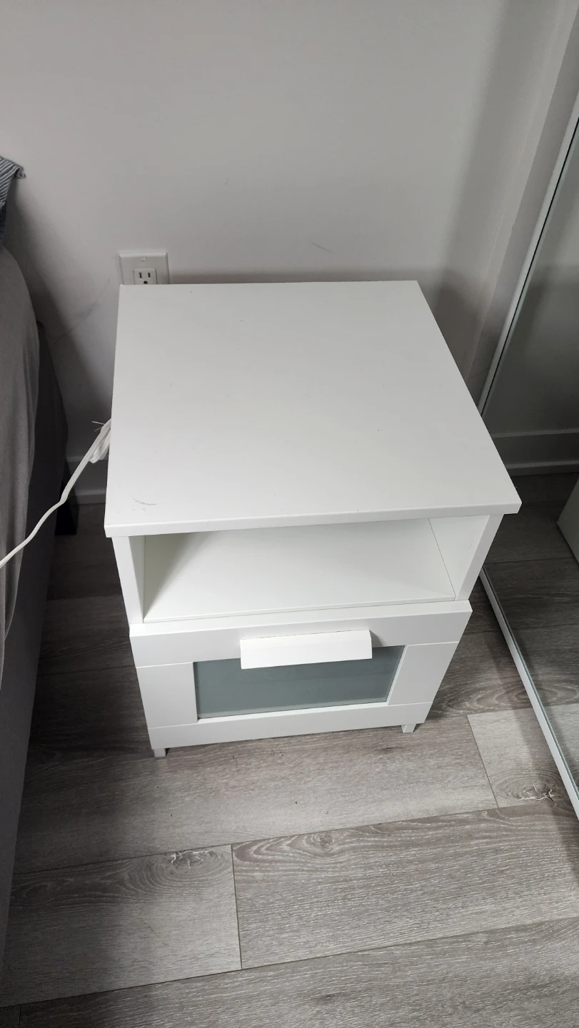 Ikea White Nightstand with Drawer