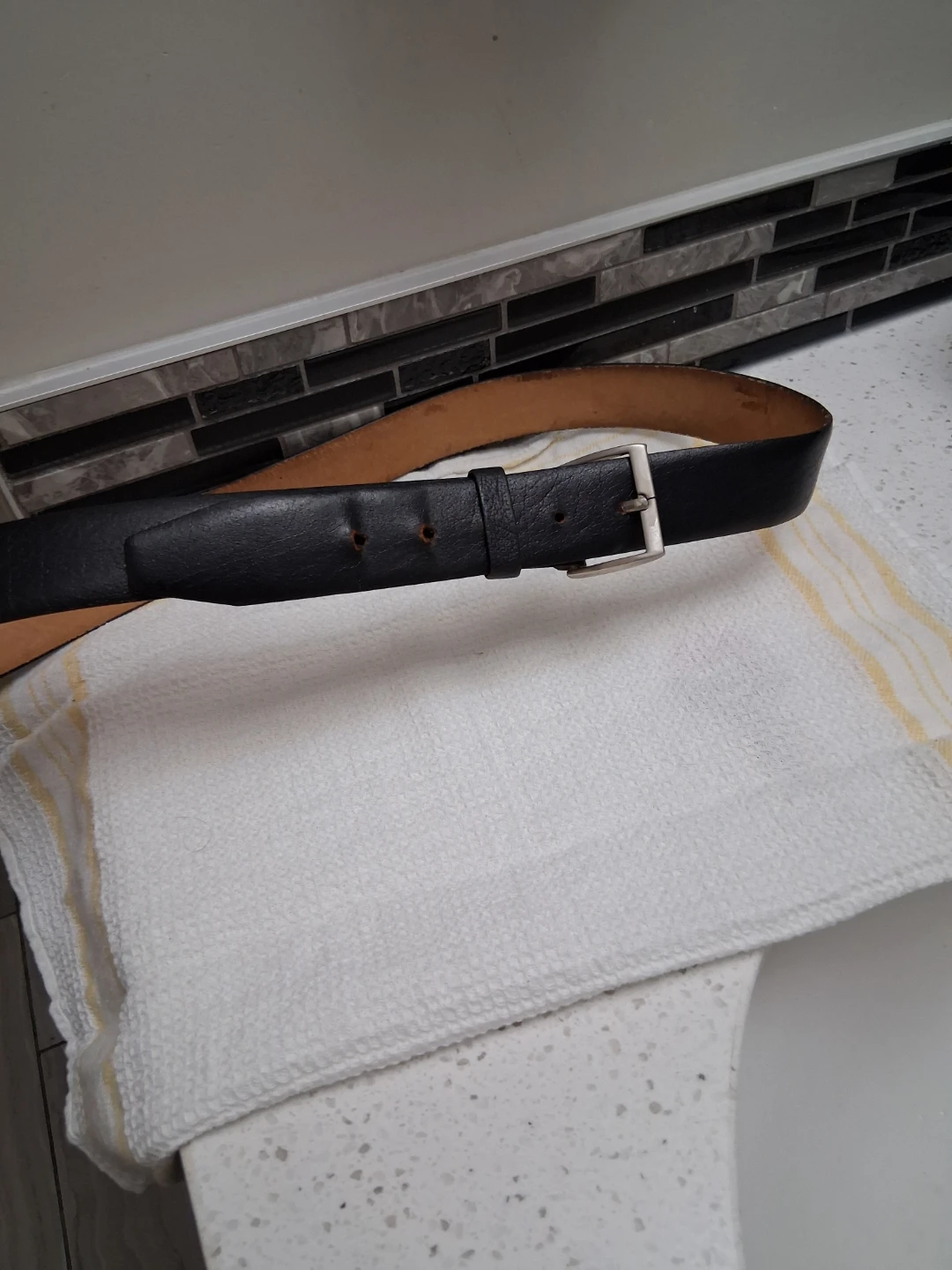 Hickok Black Leather Belt Size 38/96cm