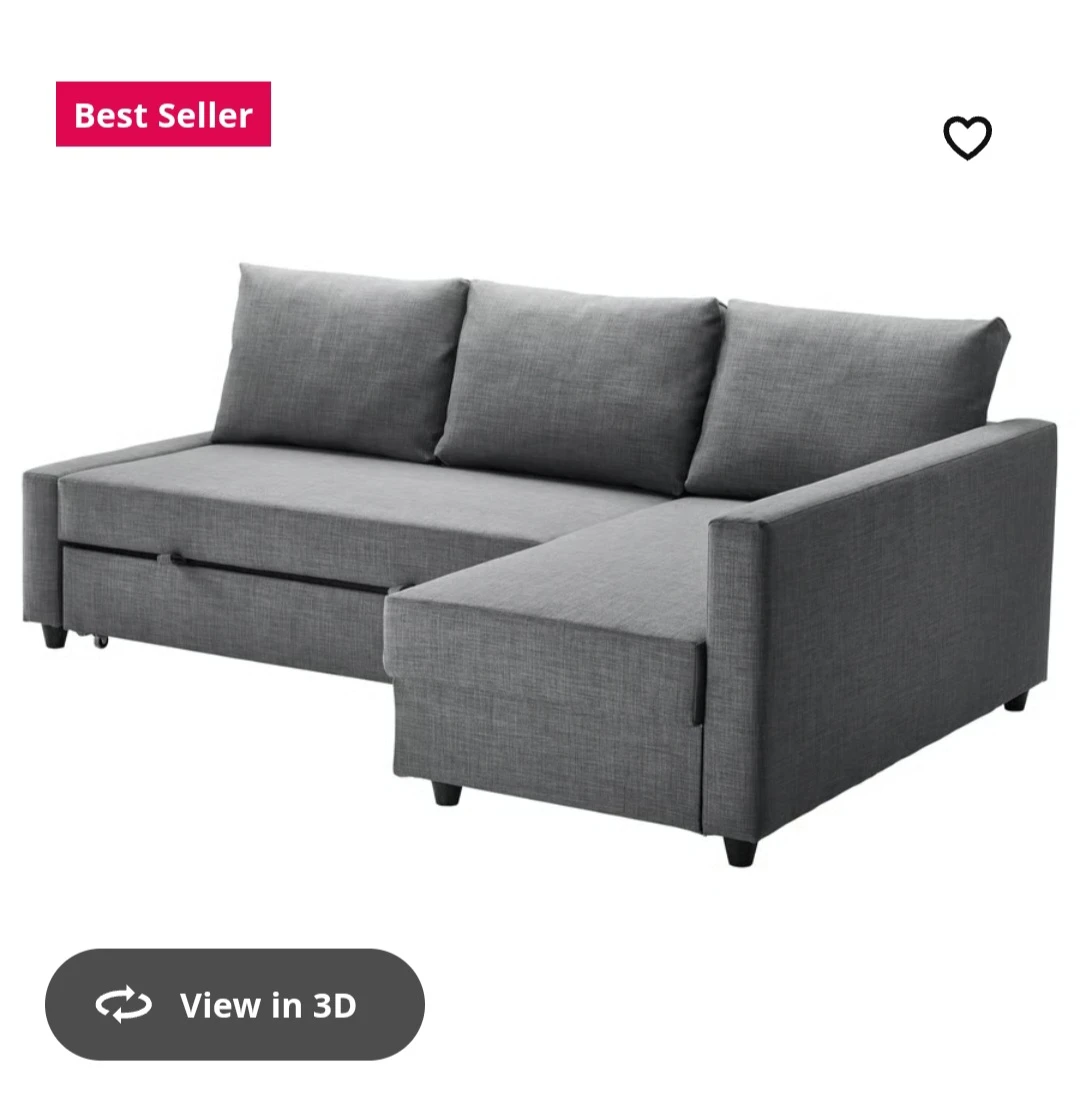 FRIHETEN corner sofa-bed with storage, Skiftebo dark gray
