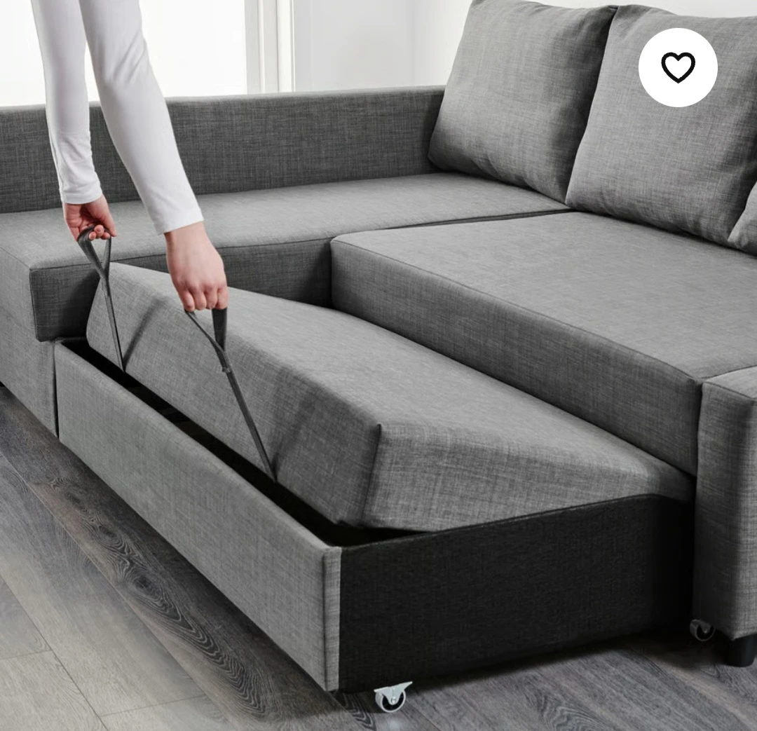 FRIHETEN corner sofa-bed with storage, Skiftebo dark gray - photo 3