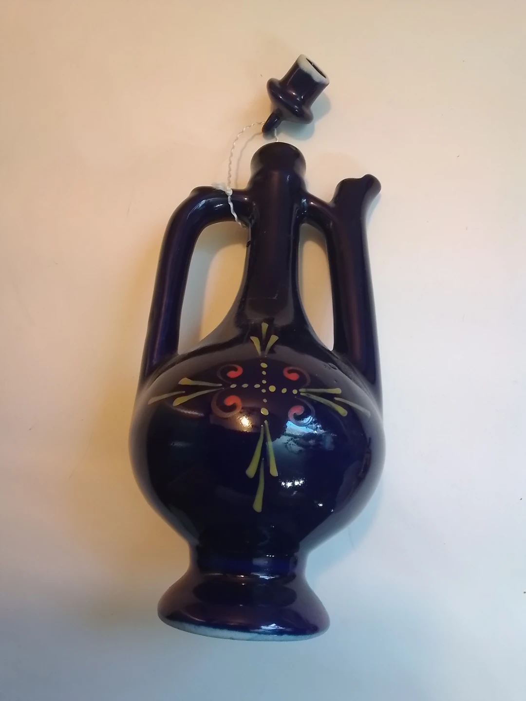 Vintage Soviet Cobalt Blue Ceramic Carafe Jug - photo 2