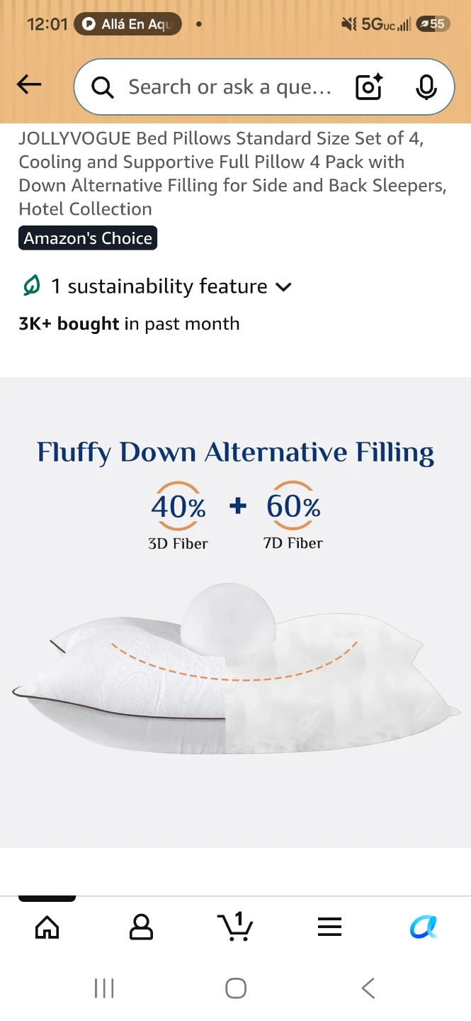 JOLLYVOGUE Bed Pillows Standard Size Set of 4 - photo 2
