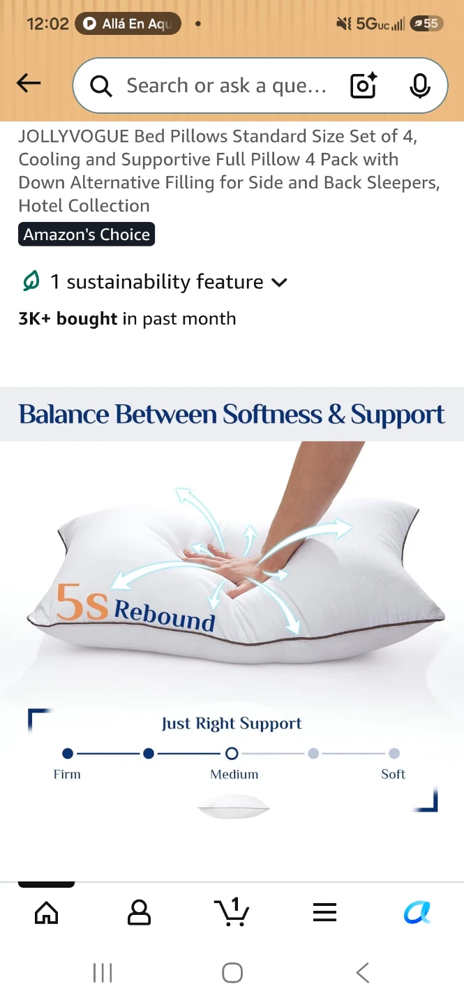 JOLLYVOGUE Bed Pillows Standard Size Set of 4 - photo 3