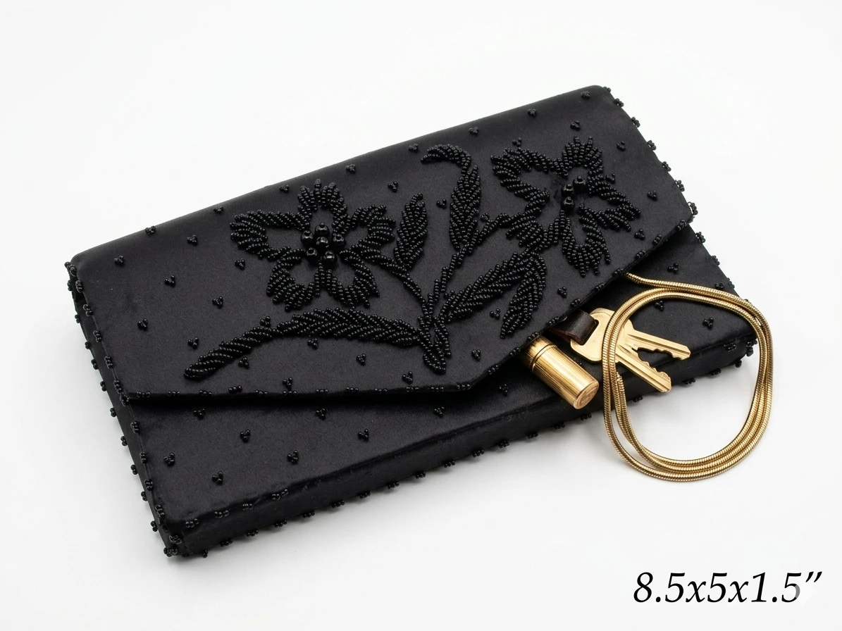 Black Beaded Clutch Handbag - photo 5