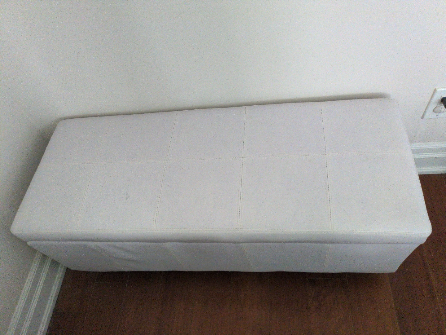 White Storage Ottoman Bench - photo 2