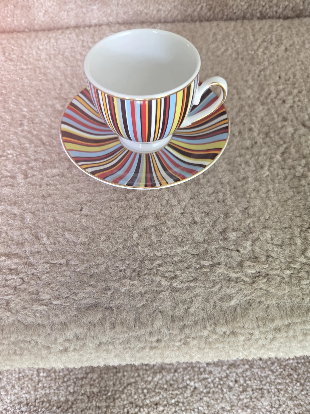 Colorful Striped Demi Tasse and Saucer Set - photo 2