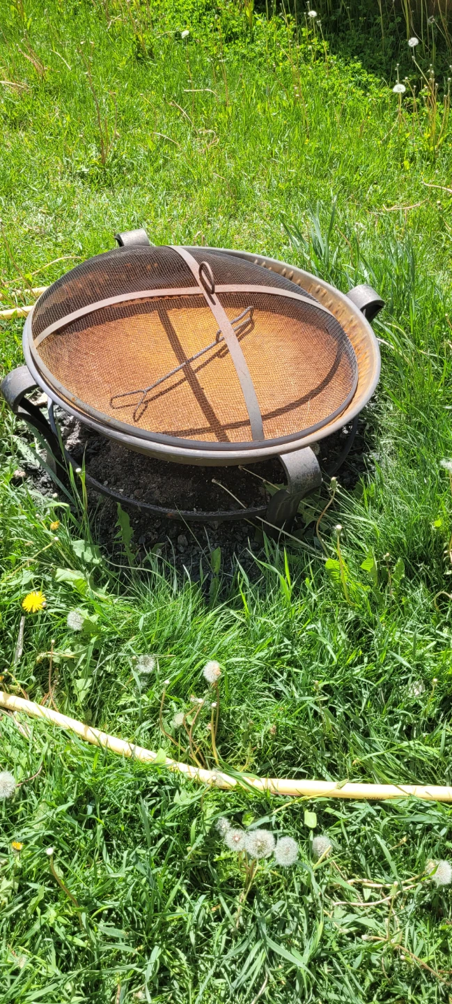 Metal Fire Pit with Mesh Cover