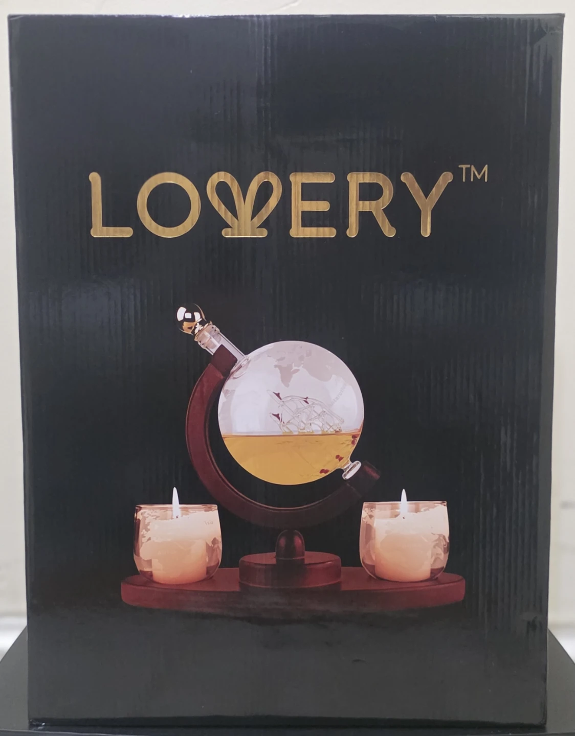 New Lovery Globe Whiskey-Wine Decanter & Reed Diffuser Gift Set - photo 2