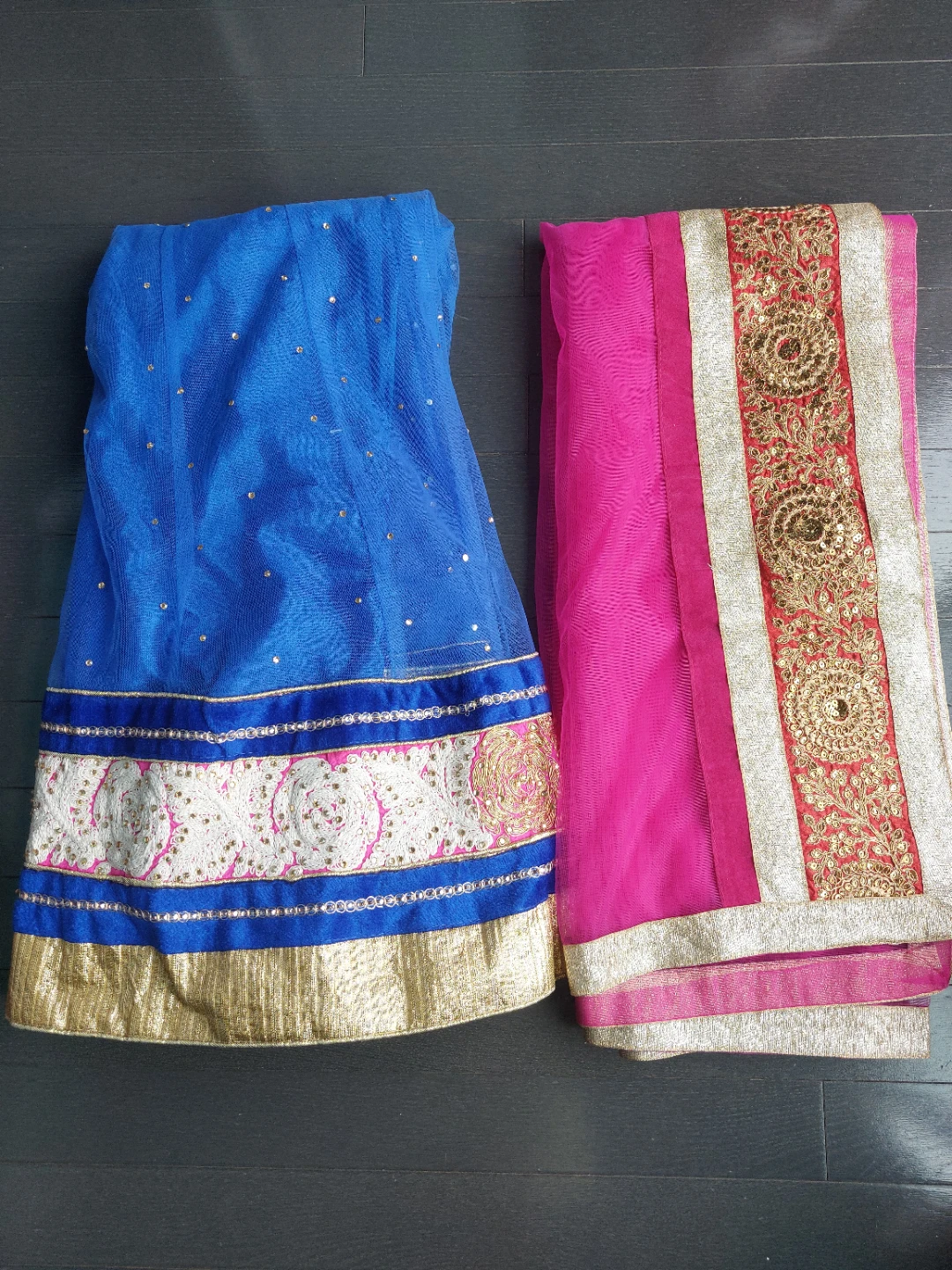 Blue and Pink Embellished Indian Outfit - photo 5
