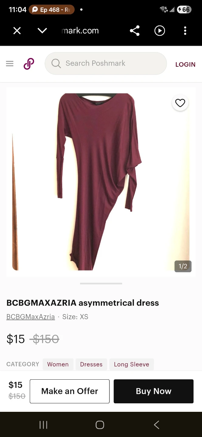 BCBGMaxAzria Asymmetrical Dress Size XS