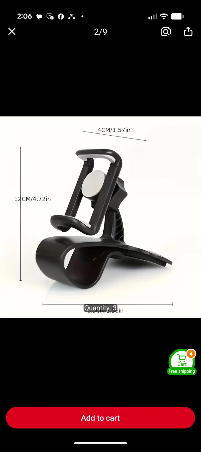 Car Dashboard or visor Phone Holder clip Mount - photo 3