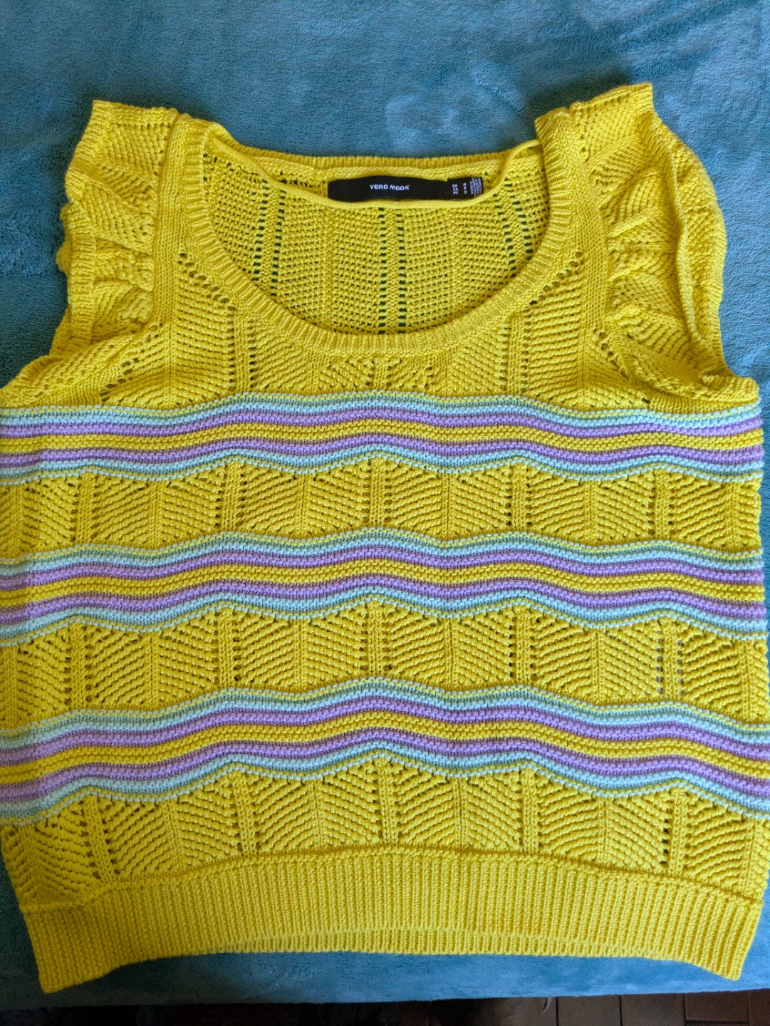 Vero Moda Yellow Striped Knit Top
