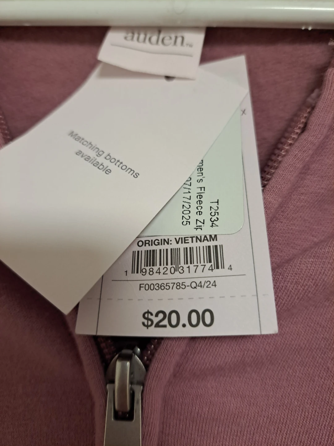 Auden Pink Zip-Up Jacket- Size M - photo 4
