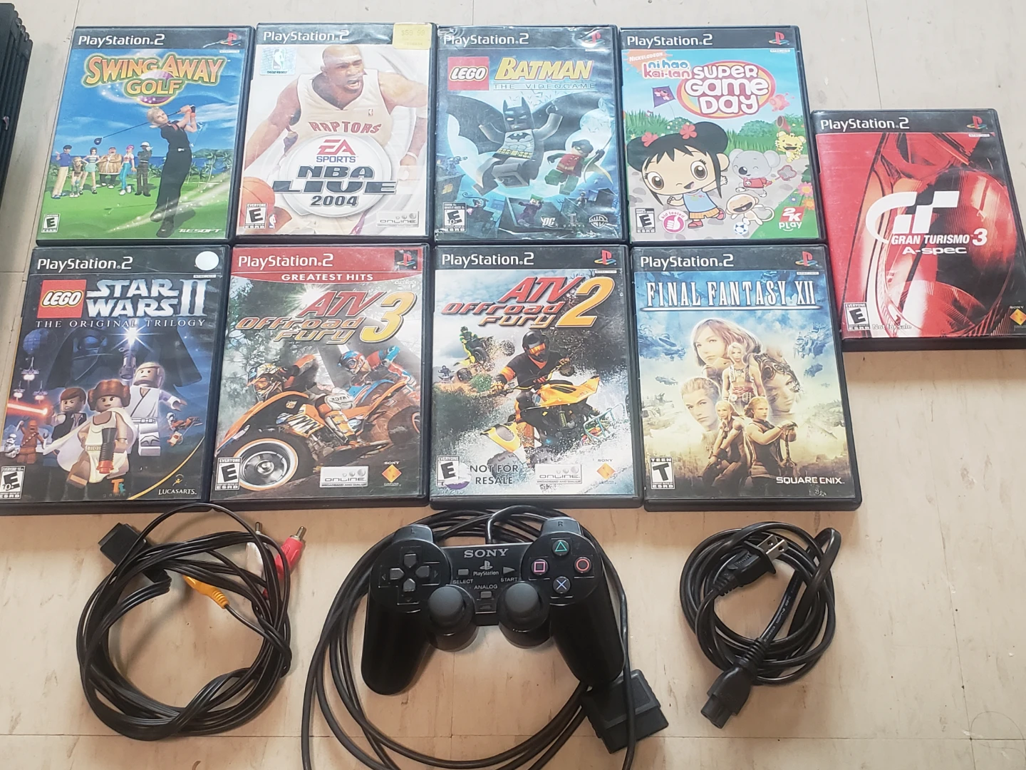 PlayStation 2 Console Bundle + 9 games + controller + cables - photo 2