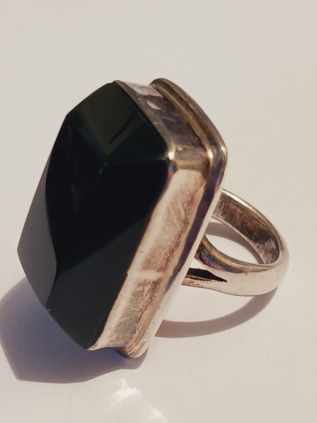 Taxco Mexico Large Black Onyx Sterling Silver 925 Ring. 5.5. - photo 3