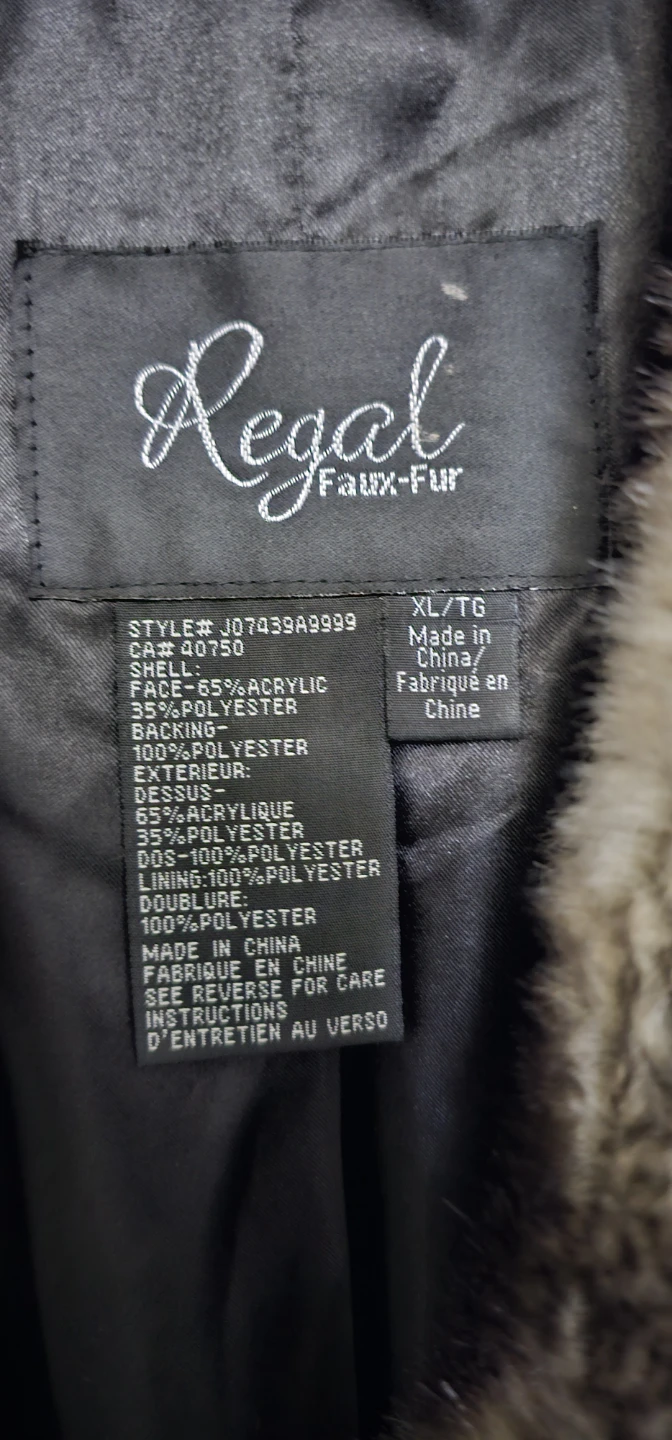 Regal Faux-Fur Coat XL/TG Striped - photo 2