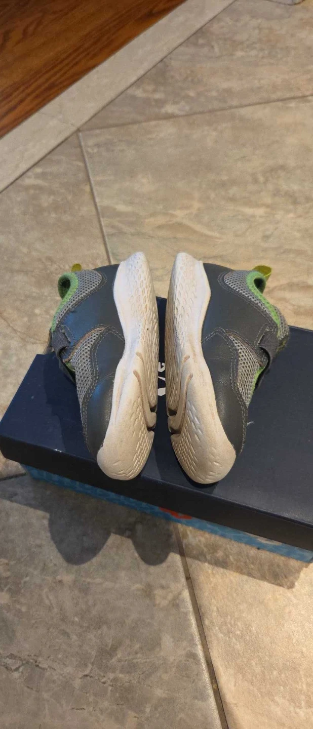 Reebok Grey & Lime Velcro Shoes sz 24.5 - photo 4