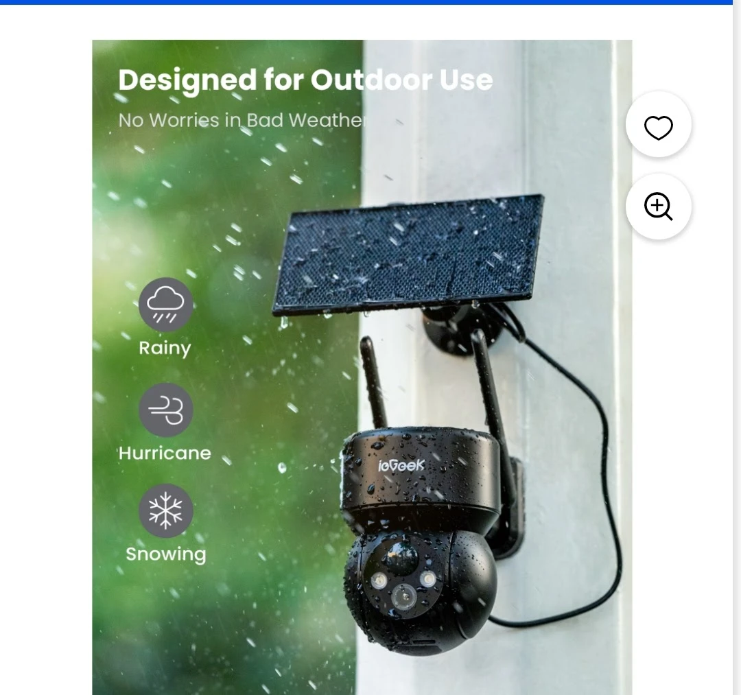 ioGeek Outdoor Security Camera with Solar Panel - photo 2