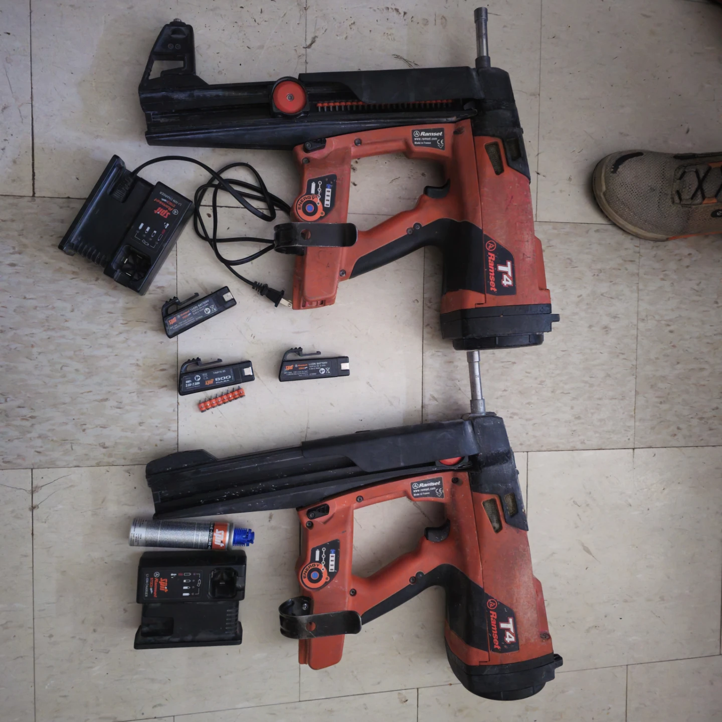 A Pair of lightly used Ramset T4 Gas Actuated Nailers