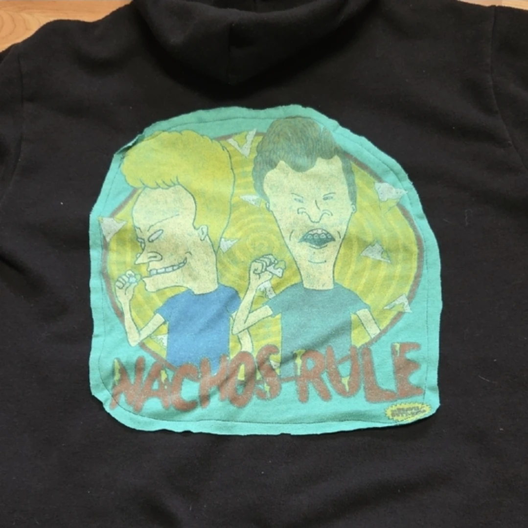 Upcycled Vans Beavis and Butt-Head Full Zip Hoodie ⚽️ - photo 5