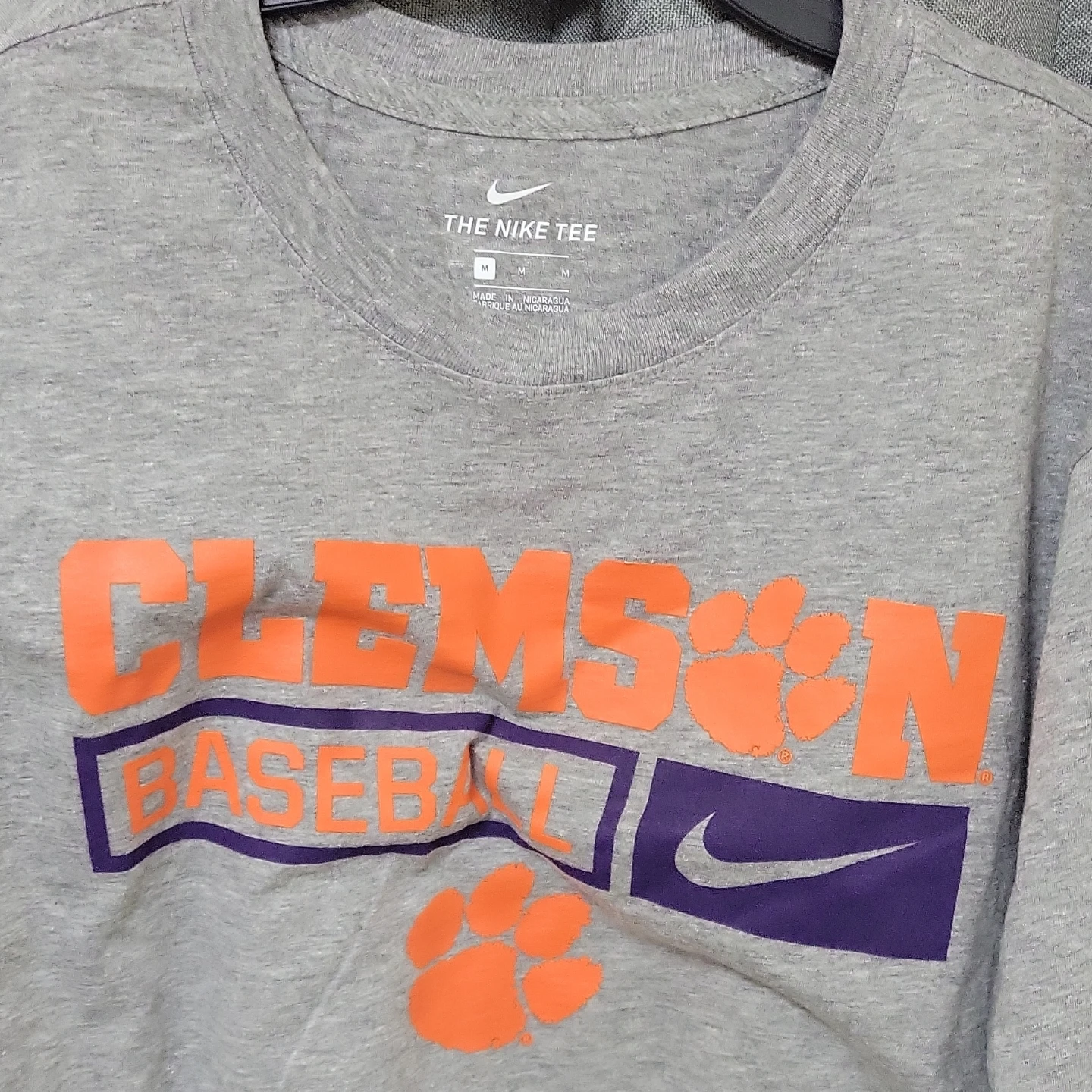 Nike Clemson Baseball T-Shirt Medium Grey - photo 3