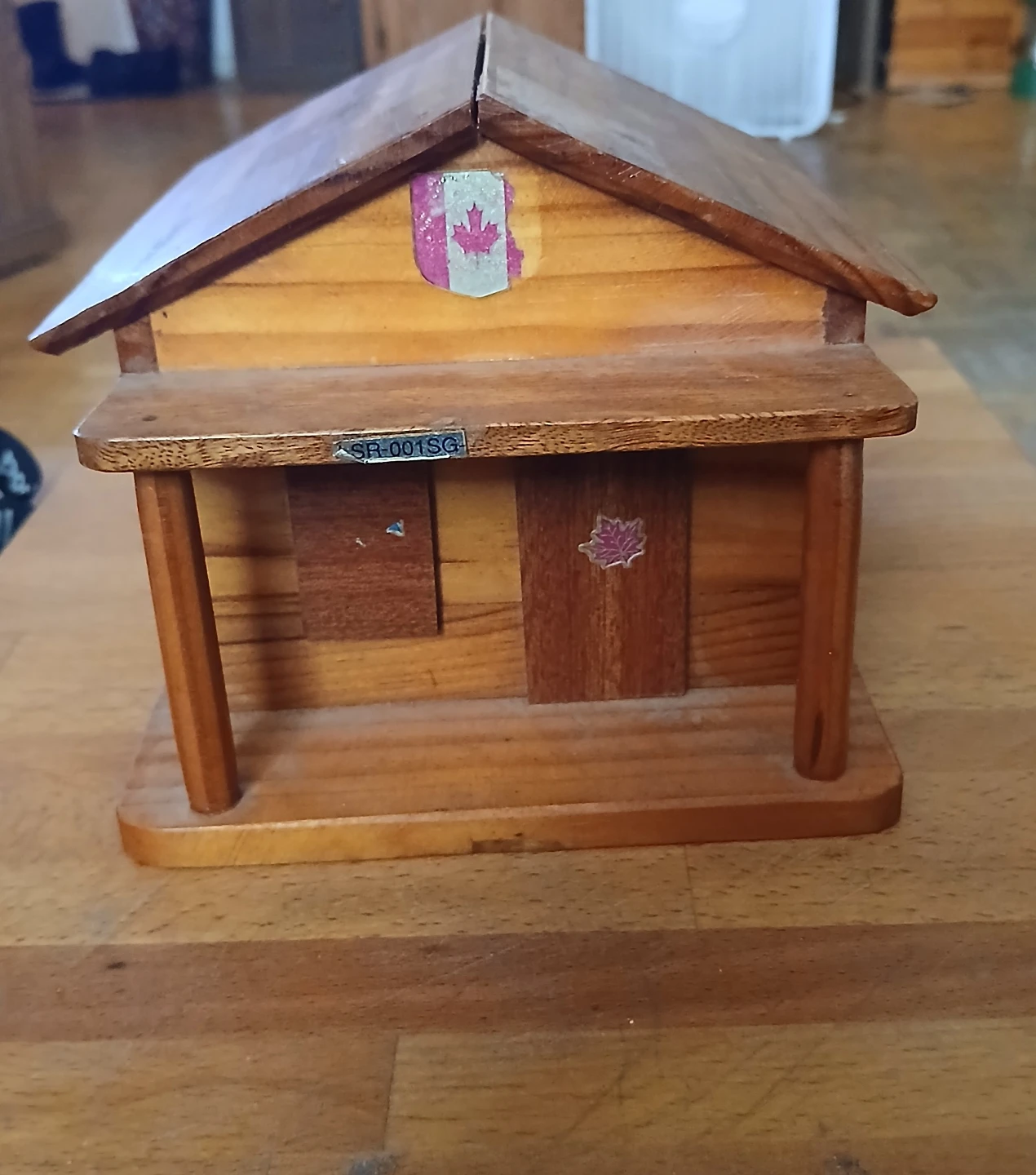 Wooden Canada House Coin Bank