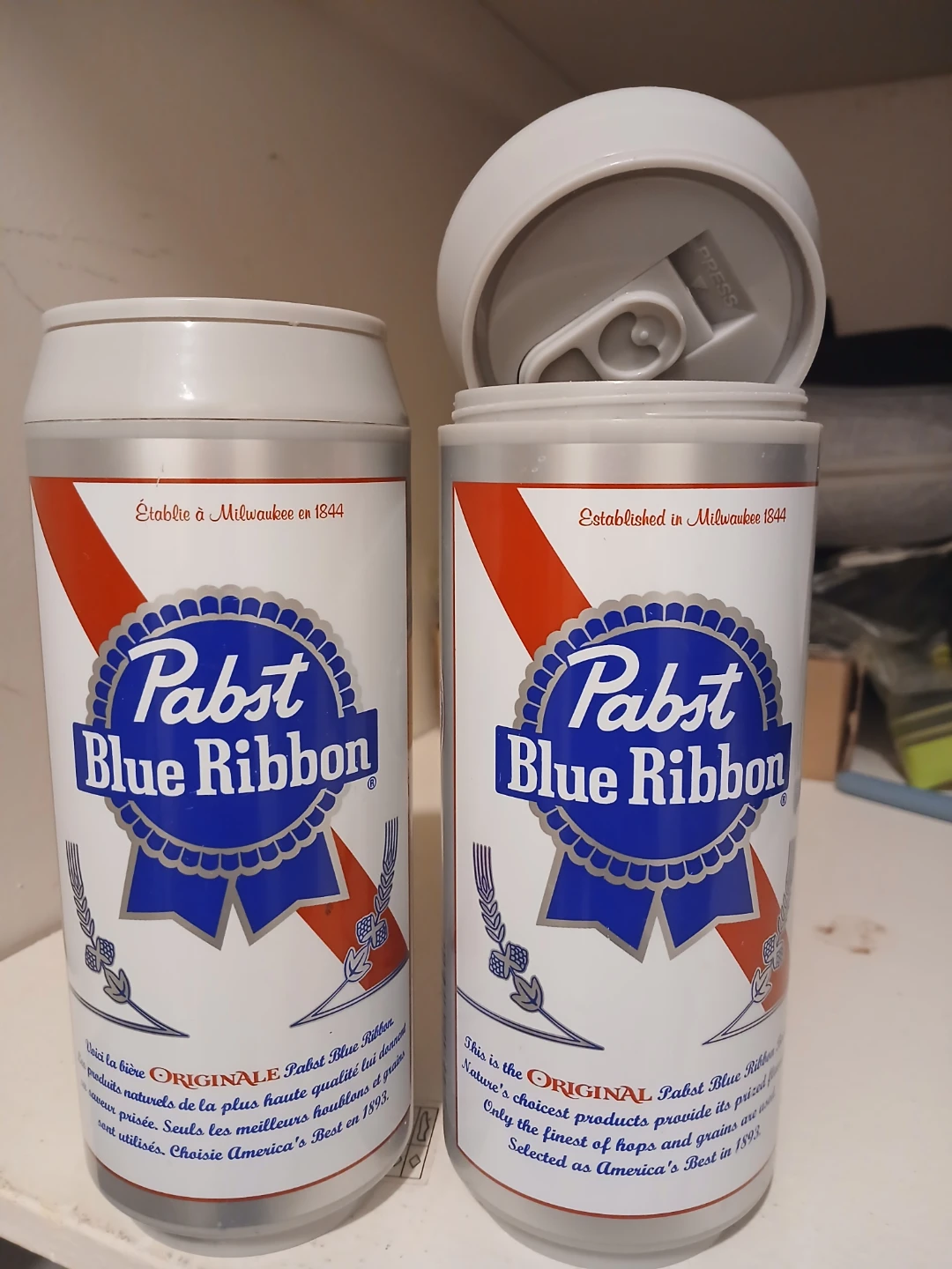 Pabst Blue Ribbon Beer Can Cooler Holder