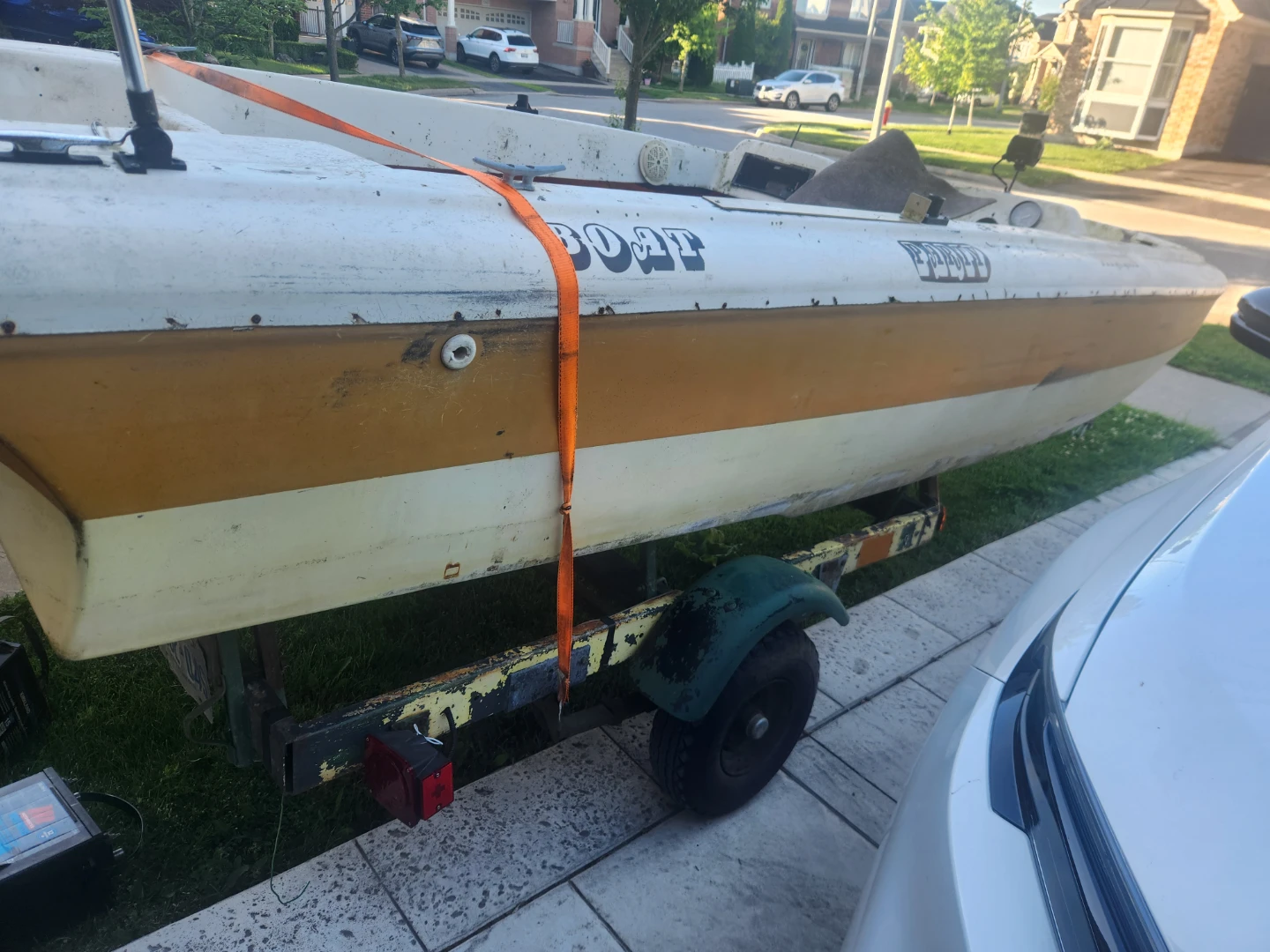 White and Yellow Boat with Trailer - photo 5